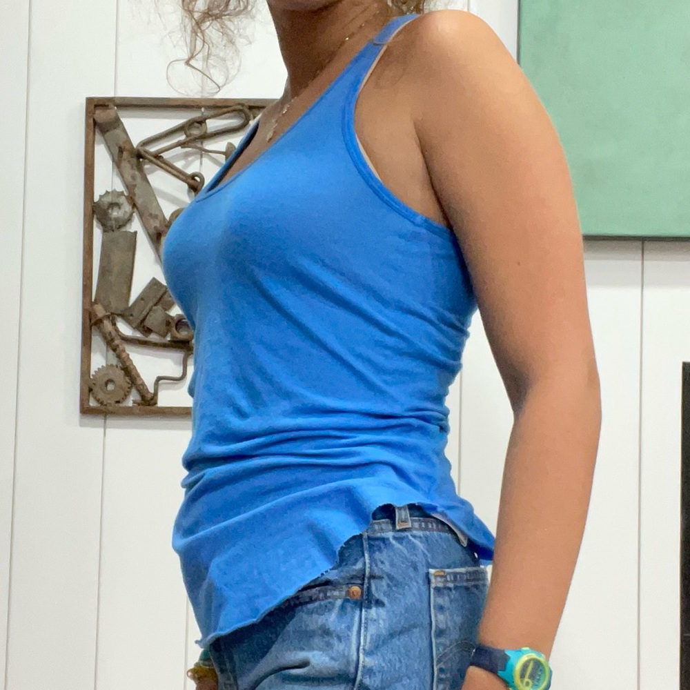 Light Blue Basic Racerback Tank Top - image 3